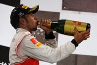 Lewis Hamilton after winning the 2011 Abu Dhabi Grand Prix - Source: Getty