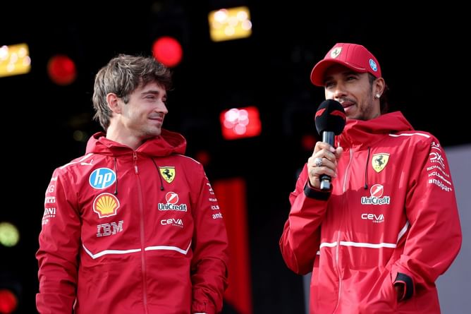 Watch: Charles Leclerc gets hilariously rattled by a wasp as Lewis looks on in amusement