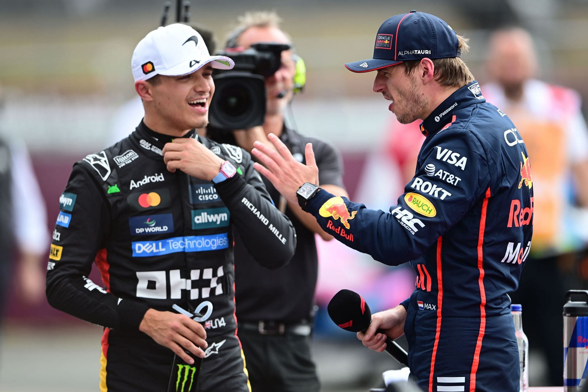 Lando Norris with Max Verstappen at the F1 Grand Prix of Great Britain - Qualifying - Source: Getty