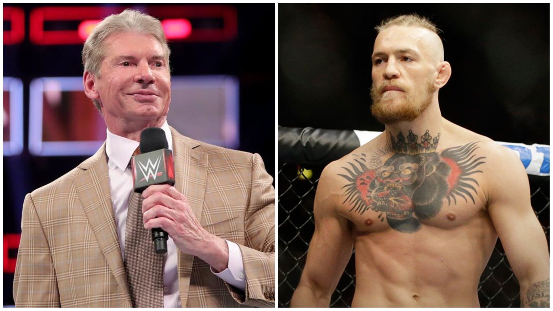 Vince McMahon and Conor McGregor. (Photos: WWE.com)