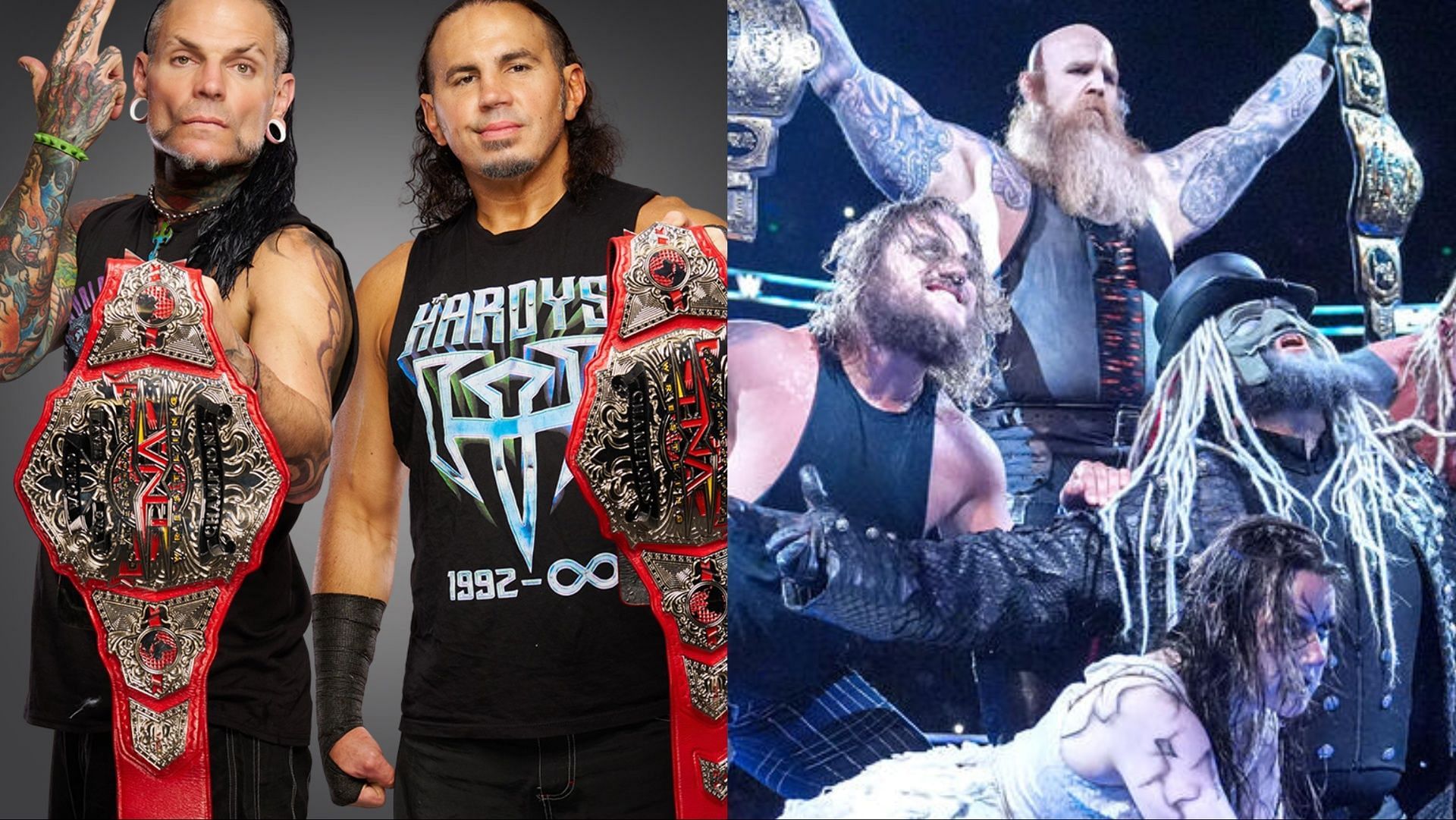 What if The Hardy Boyz wrestle The Wyatt Sicks after SummerSlam 2025? [Photos: WWE.com, TNAWrestling.com]