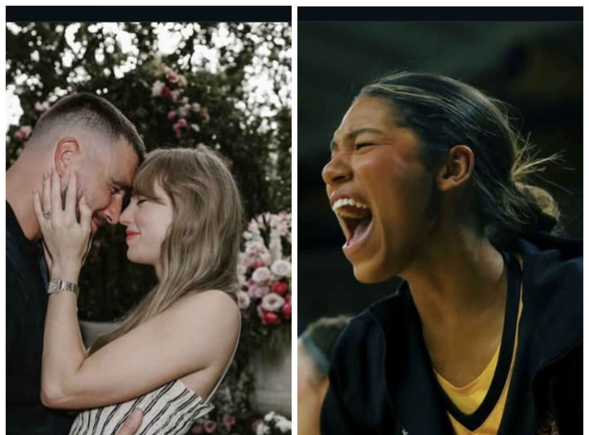 Jada Gyamfi reacts to Travis Kelce&rsquo;s engagement. IG images via @taylorswift, @jadagyamfi