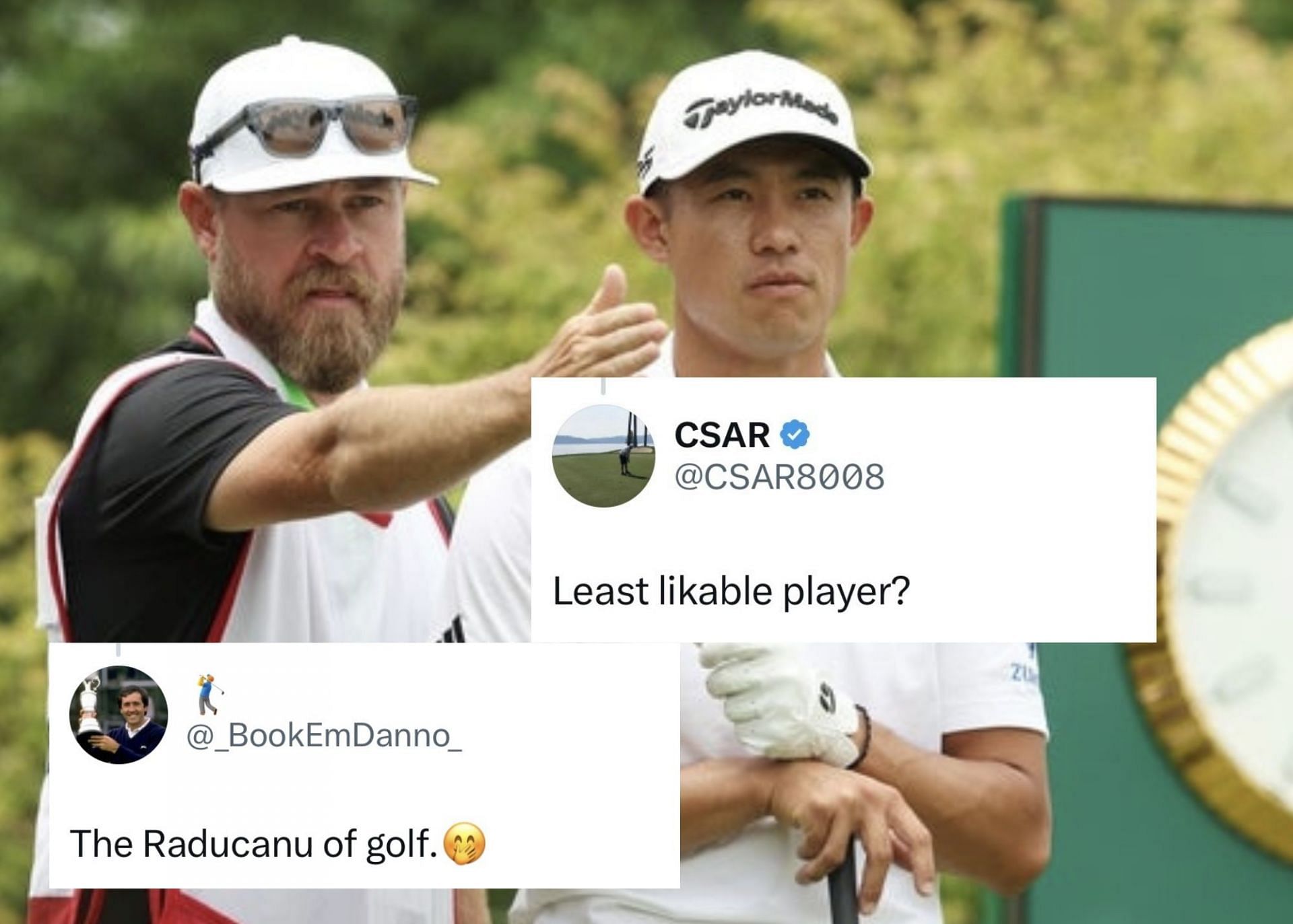 Fans react to Collin Morikawa&rsquo;s fifth caddie switch of the season [images via IMAGN &amp; X]
