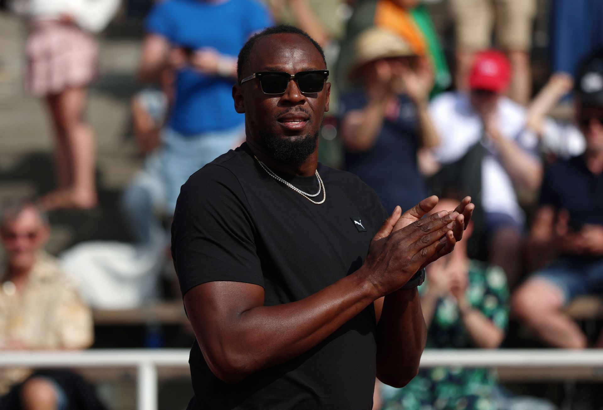 Bolt during his appearance at the Diamond League meet (Image via: Getty)