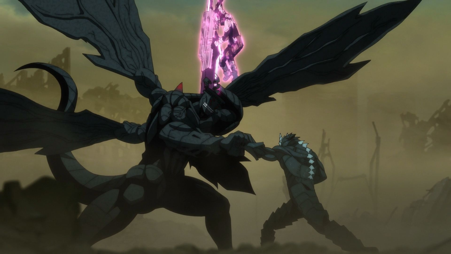No. 9 blocks No. 8 and Narumi simultaneously (Image via Production I.G)