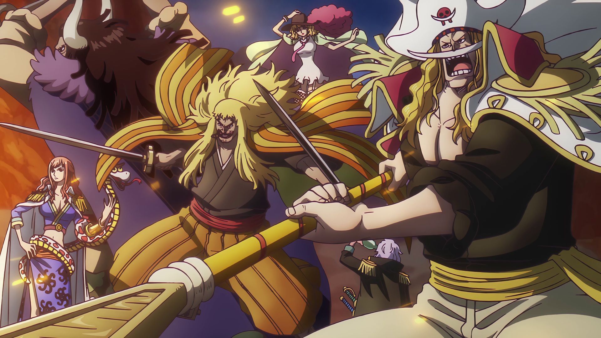Shiki was often paired with Whitebeard (Image via Toei Animation)