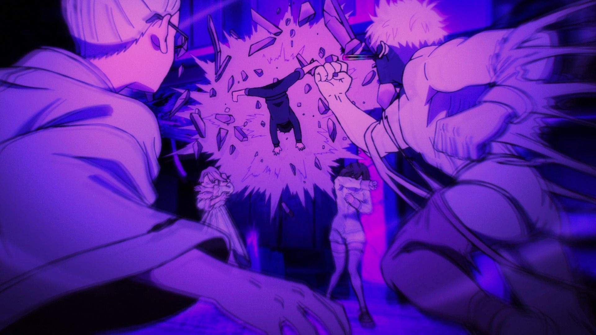 Evil Eye punches Okarun in Dandadan season 2 episode 6 (Image via Science SARU)