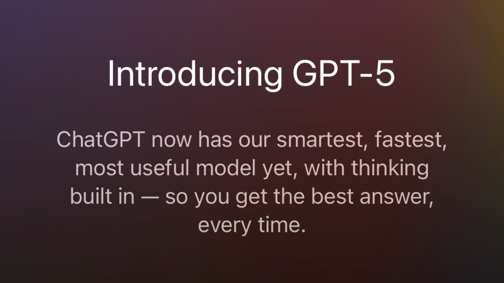 ChatGPT introduces GPT-5 (Image via OpenAI)