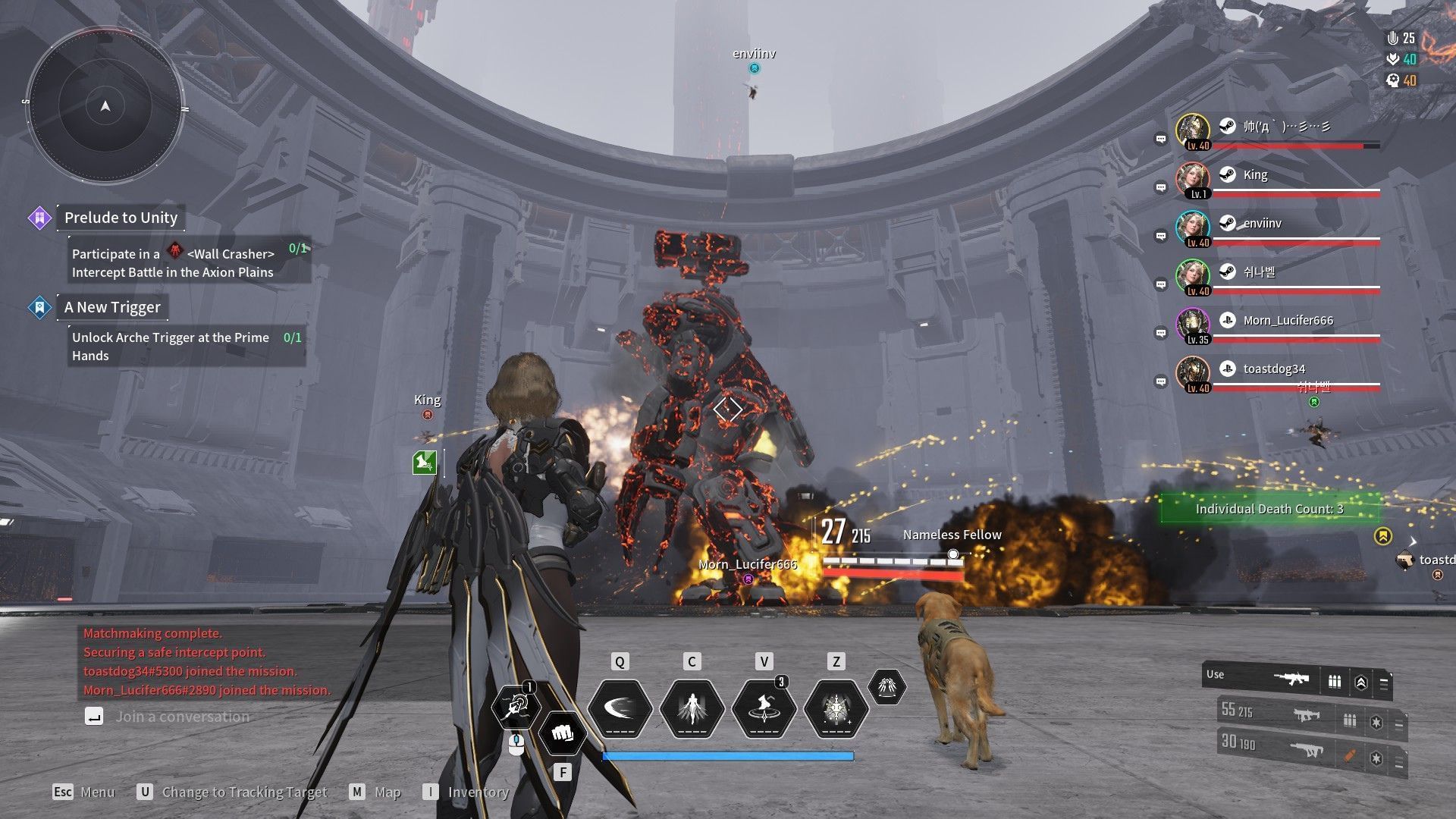 A little teamwork is required to take down the Wall Crasher in The First Descendant (Image via Nexon)