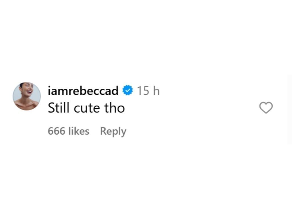 Rebecca Donaldson reacts to Carmen Mundt&#039;s social media post (@iamrebeccad on Instagram)