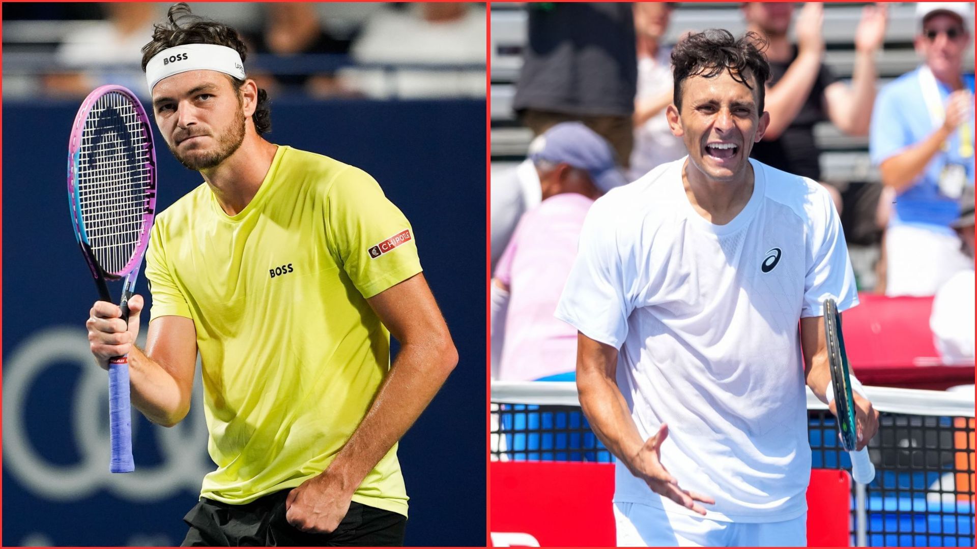 Taylor Fritz (L) Emilio Nava (R). (Images via GETTY)
