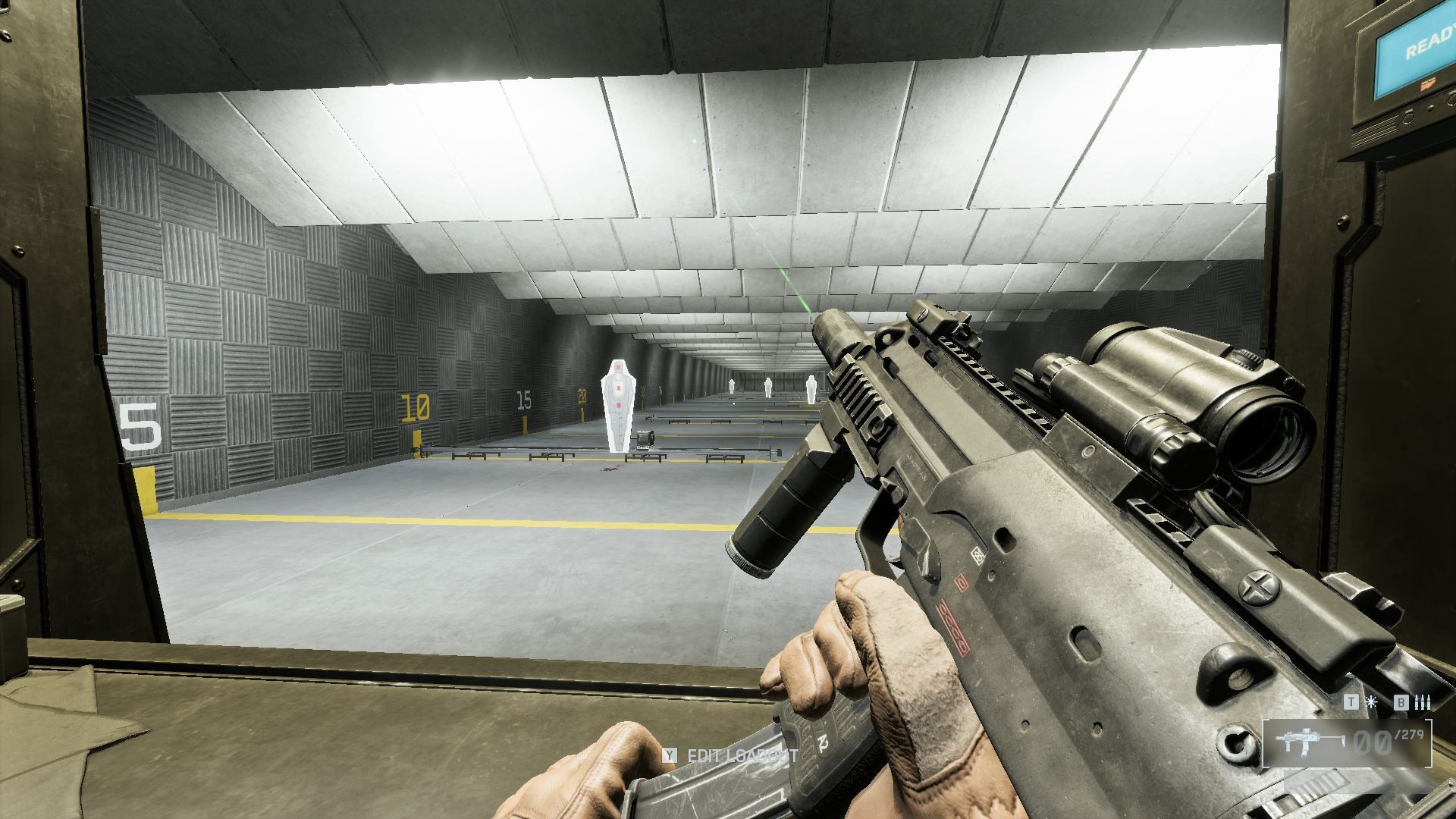 The PW7A2 SMG in the firing range in Battlefield 6.