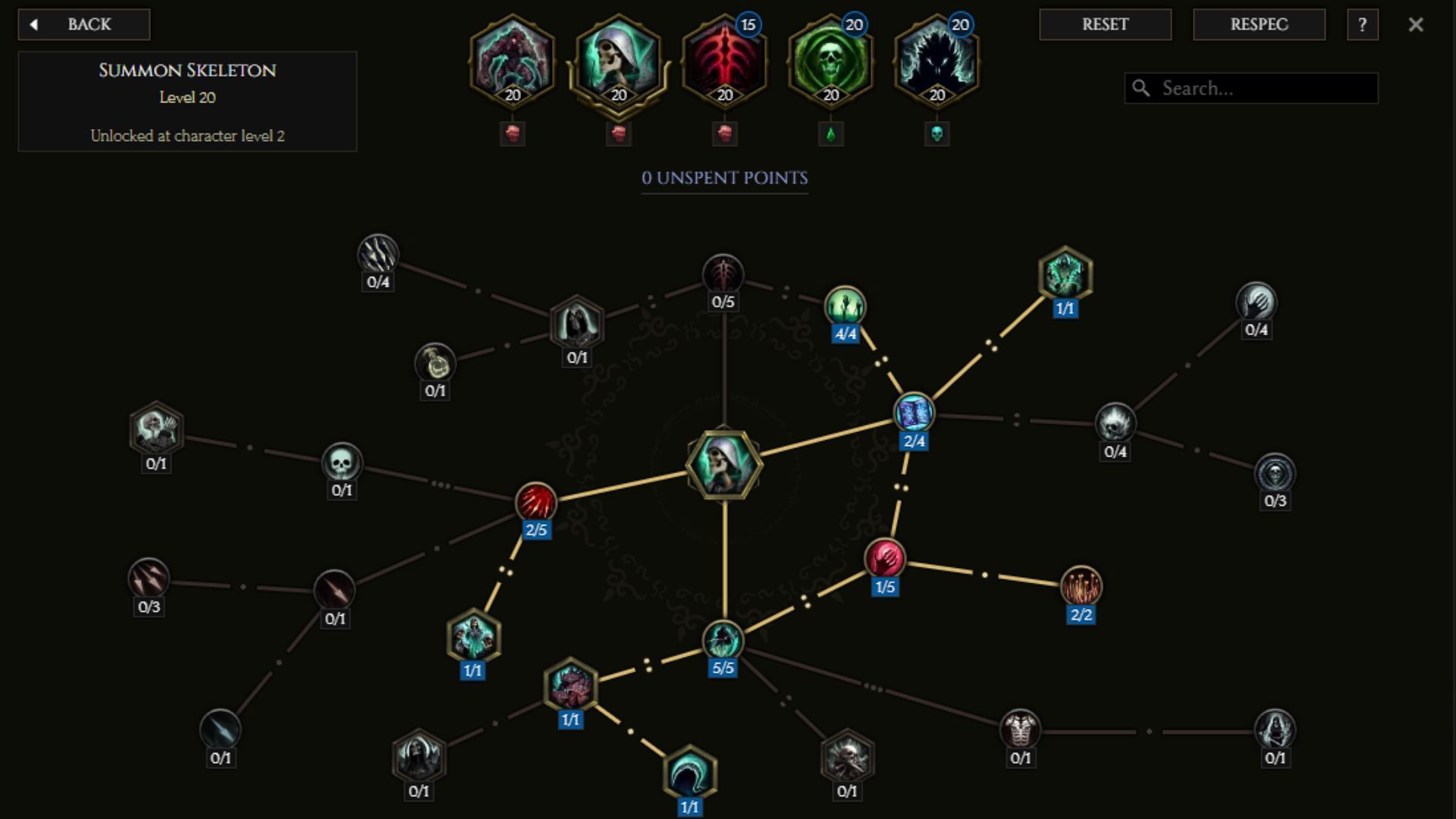 Summon Skeleton passives (Image via EHG || LE Tools)