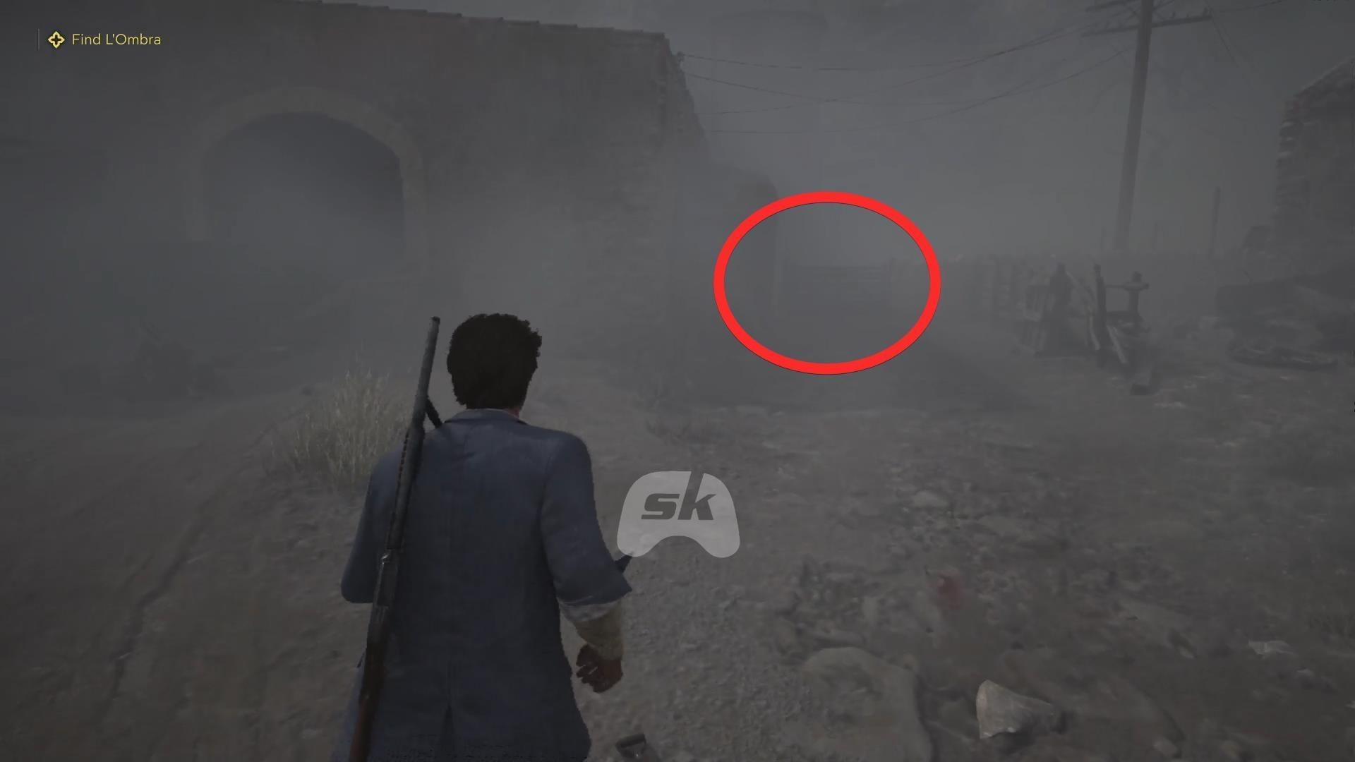 Open this wooden gate to find L&#039;Ombra (Image via Sportskeeda Gaming || 2K)
