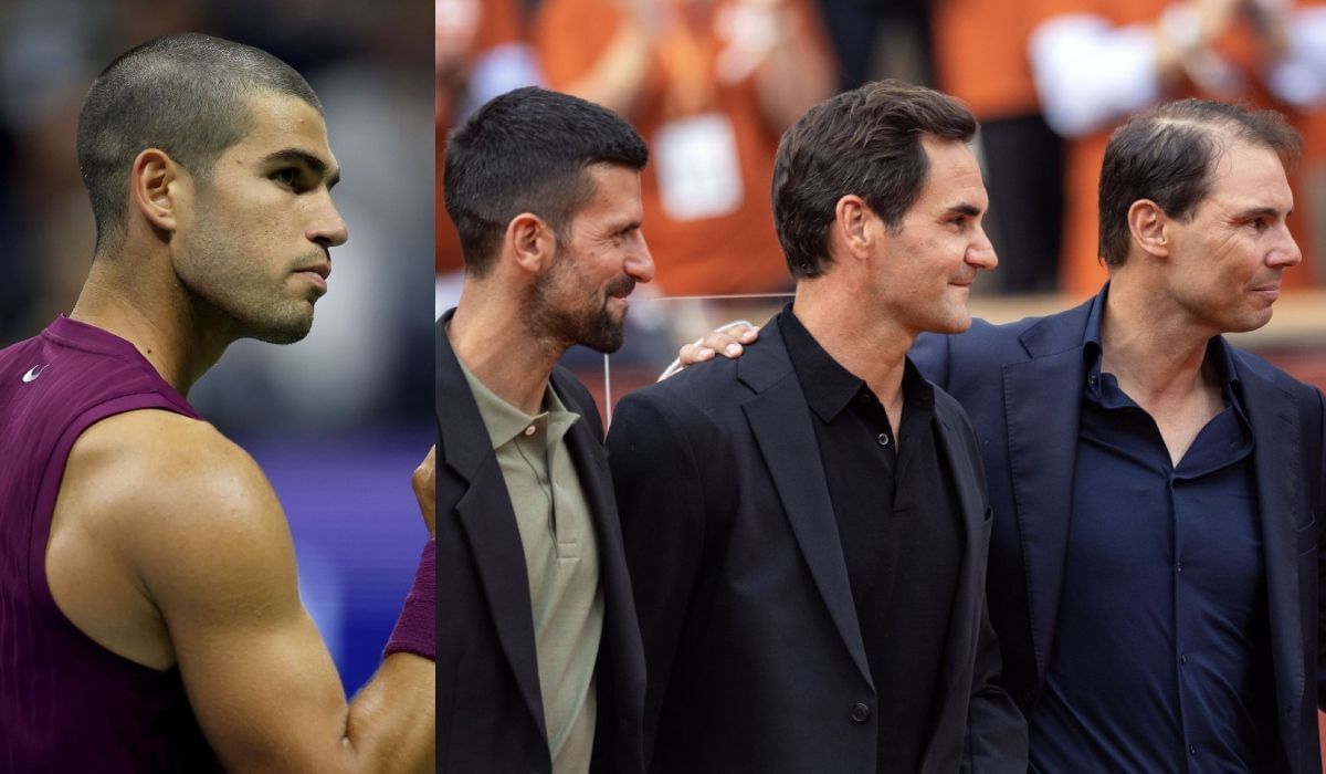 Carlos Alcaraz, Rafael Nadal, Roger Federer, and Novak Djokovic - Source: Getty