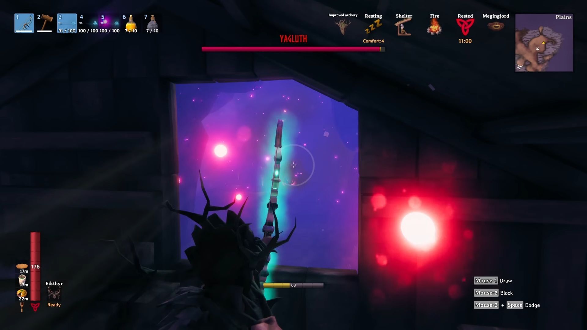 Engage from afar to have an easy fight (Image via Coffee Stain Publishing | YouTube/GlensGames)