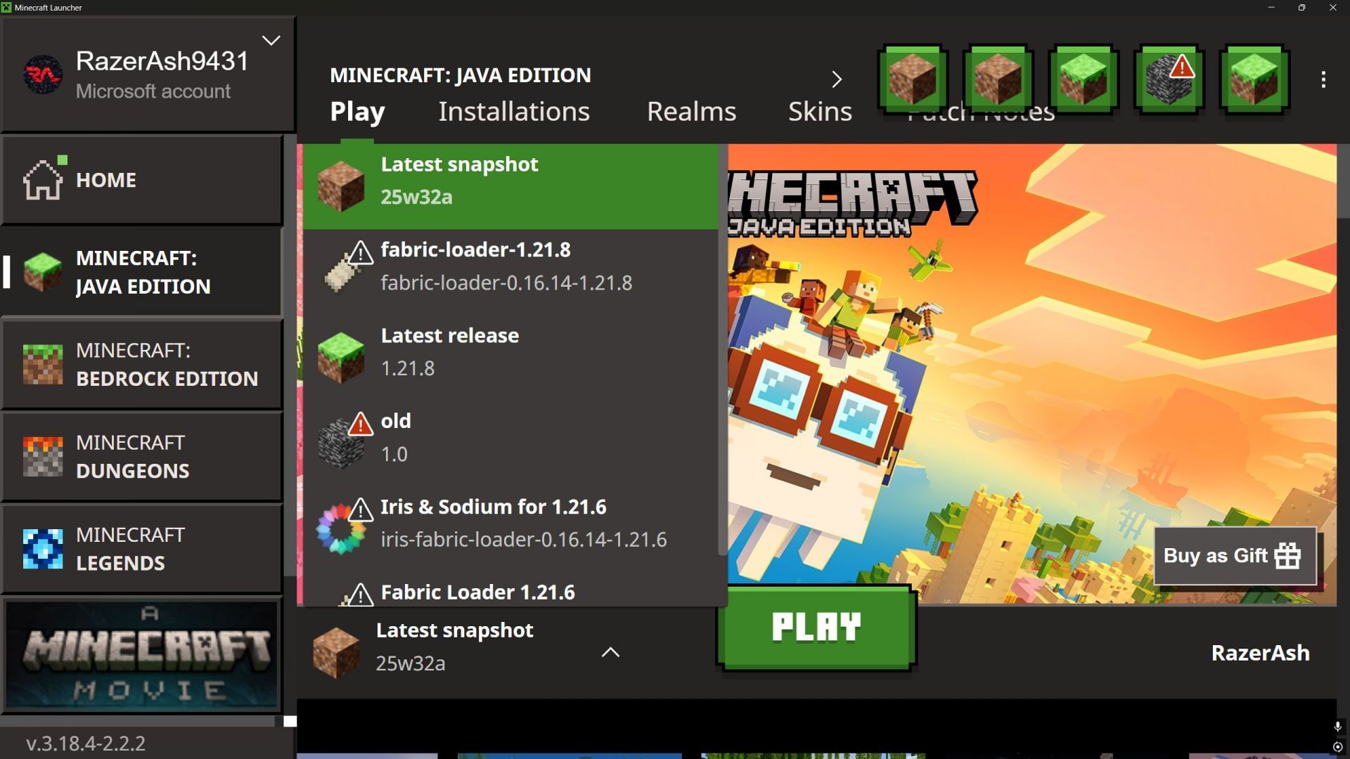 Install the latest snapshot to play with upcoming copper features (Image via Sportskeeda Gaming || Mojang Studios)