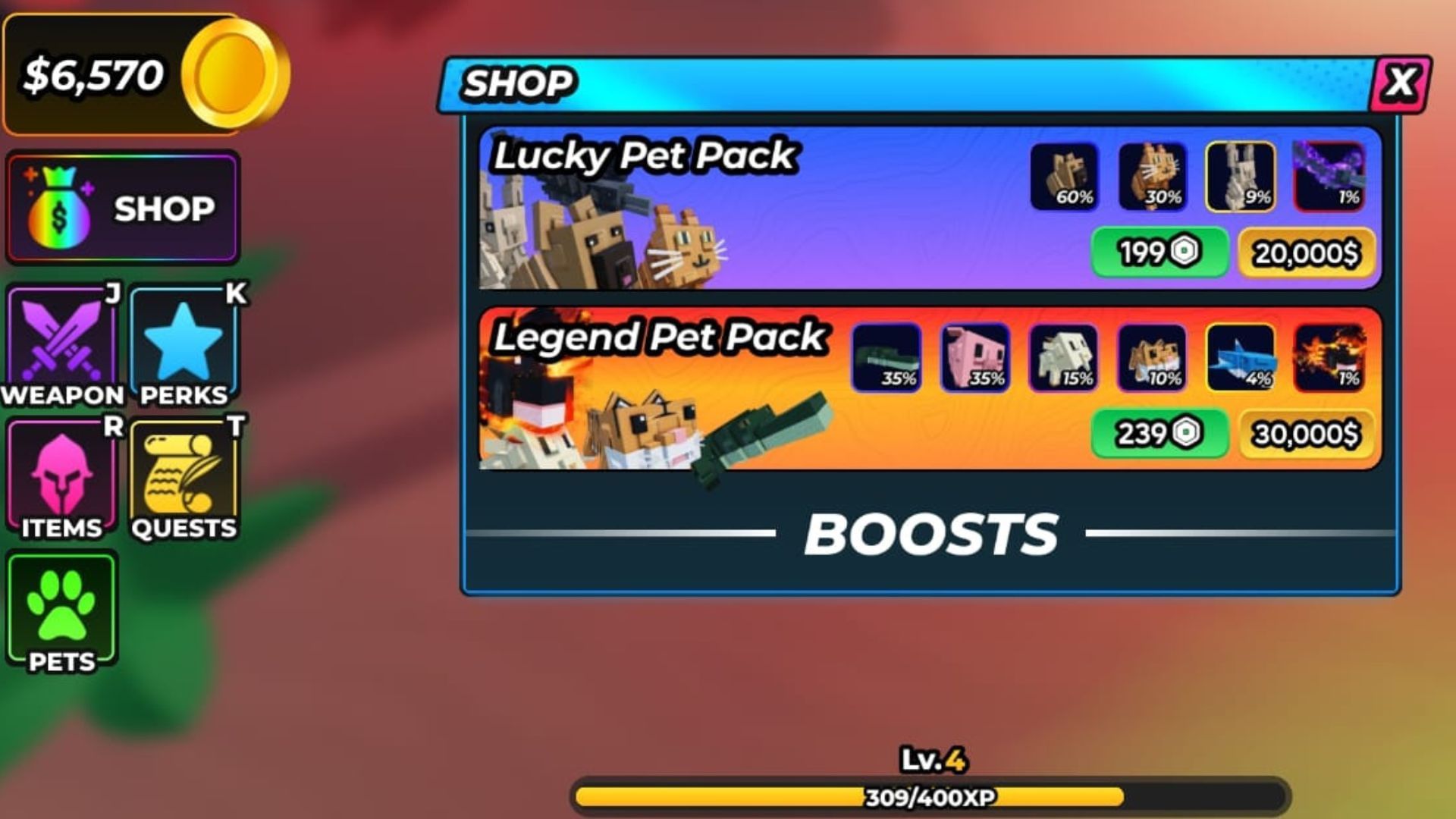 Buy Pet Packs of your choosing (Image via Roblox)