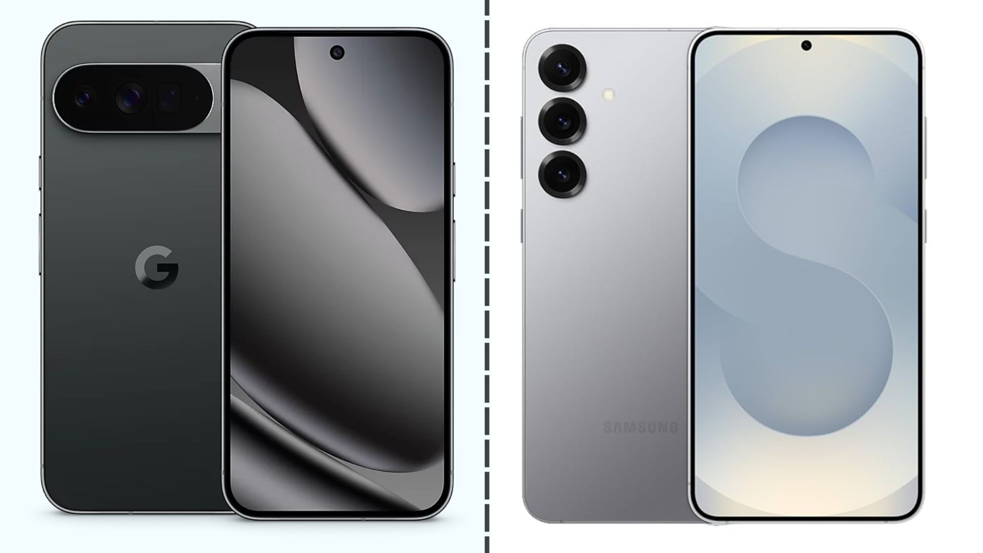 The Pixel 10 Pro Fold and Samsung Galaxy S25 Plus are among the highest-end flagships today (Image via Amazon and Boost Mobile)