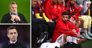 Jamie Carragher trolls Gary Neville after embarrassing Manchester United cup loss to Grimsby Town by sharing prediction video