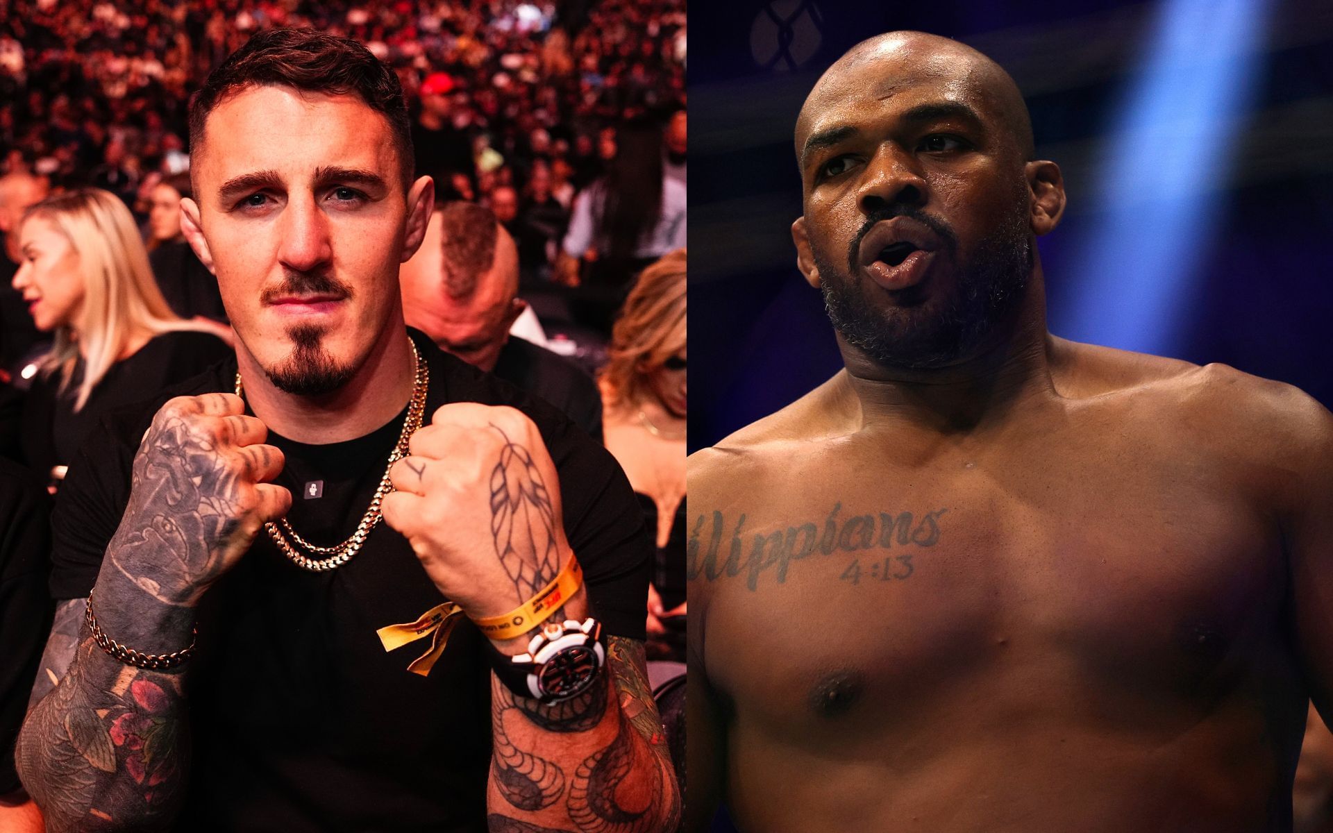 Tom Aspinall (left) talks about potential Jon Jones (right) clash. [Images courtesy: Getty]