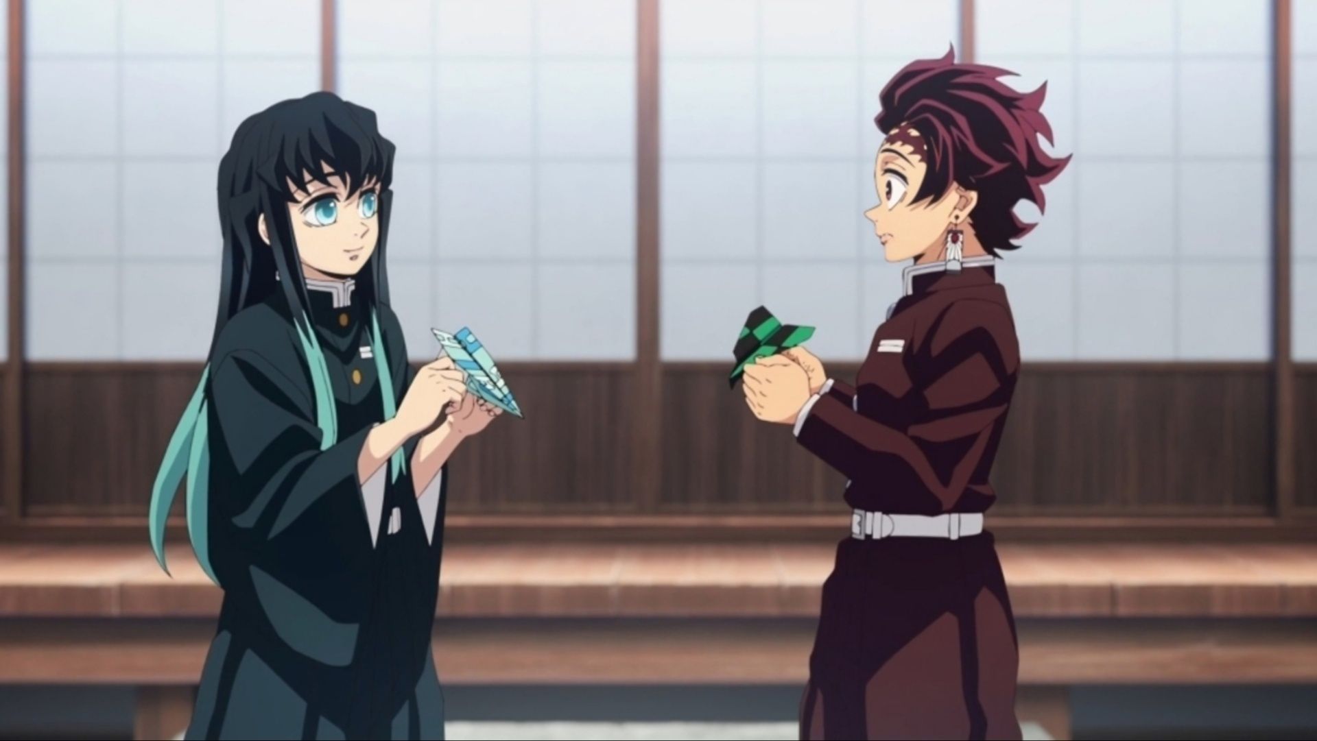 Muichiro and Tanjiro (Image via Ufotable)