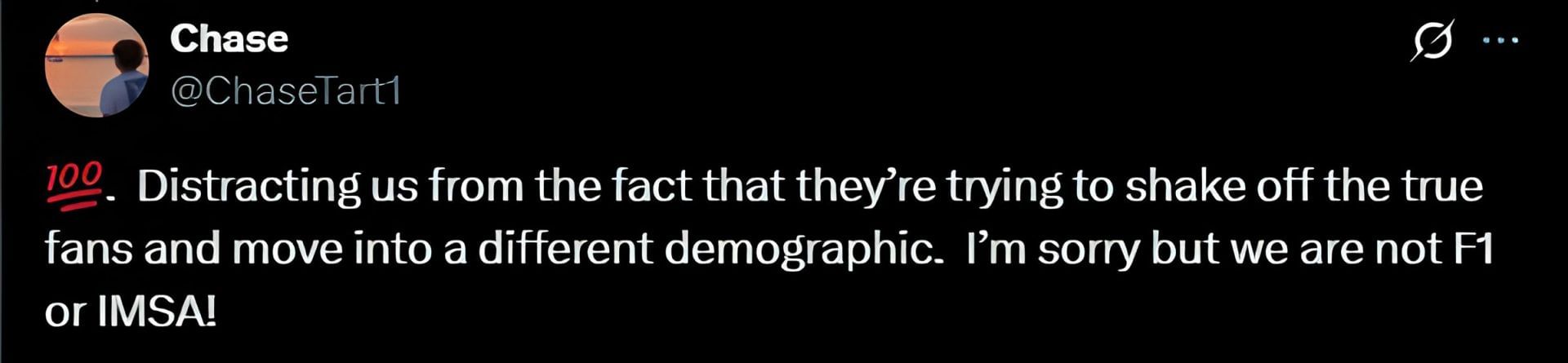 Fan shared their take on Hamlin&#039;s claim on the stock car racing association (Source:@ChaseTart1 on X )