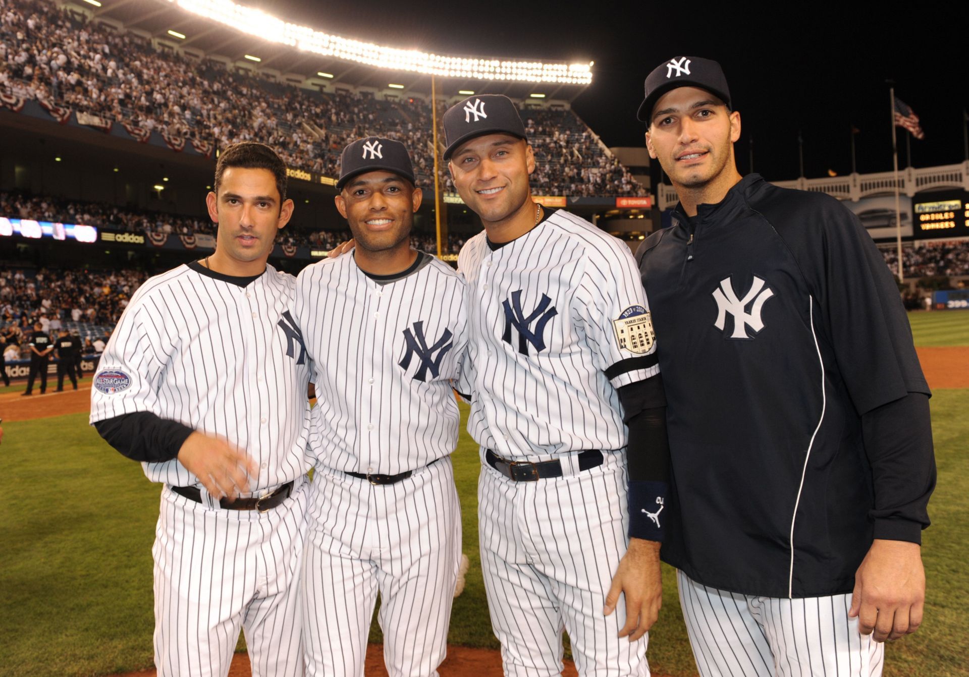 (Left to Right) Jorge Posada, Mariano Rivera, Derek Jeter, Andy Pettitte - Source: Getty