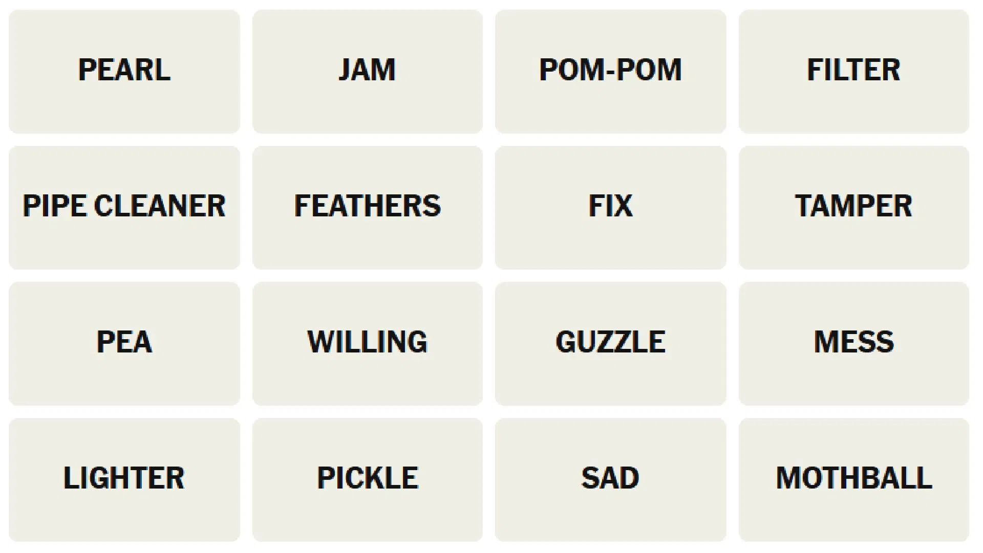 The New York Times Connections words for today (Image via The New York Times)