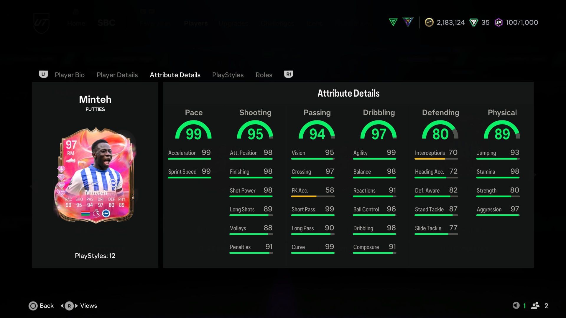 The stats (Image via EA Sports)