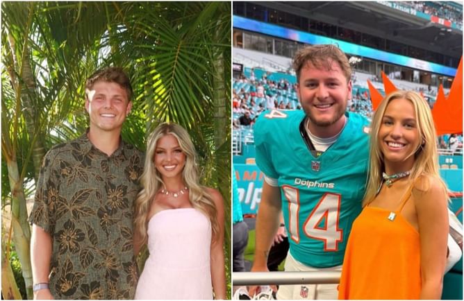 Quinn Ewers’s girlfriend Madelyne Barnes shares fun jumbotron moment with Zach Wilson’s wife Nicolette during Dolphins’ preseason finale vs. Jaguars