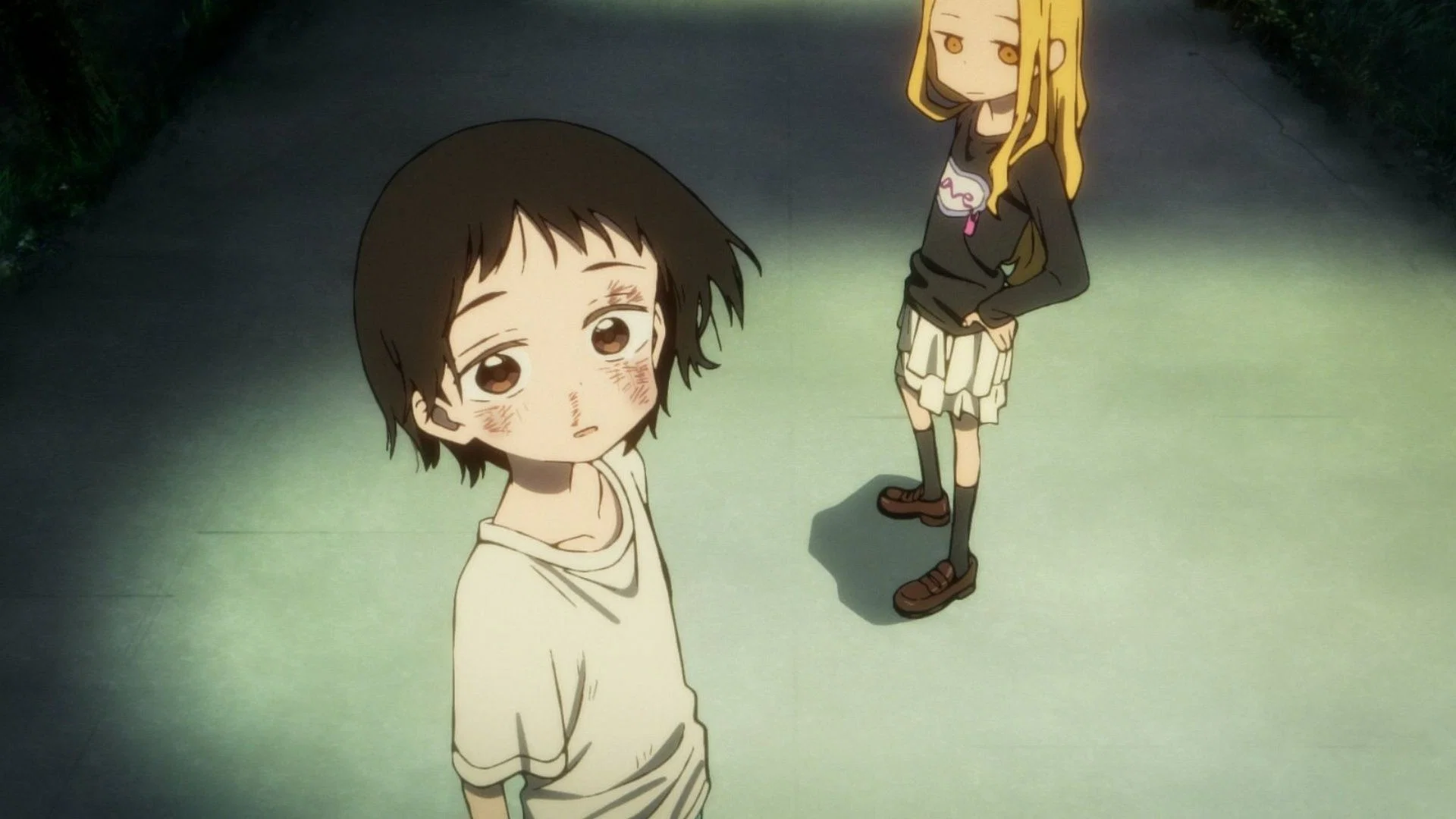 Shizuka and Marina as seen in Takopi&rsquo;s Original Sin episode 6 (Image via ENISHIYA)