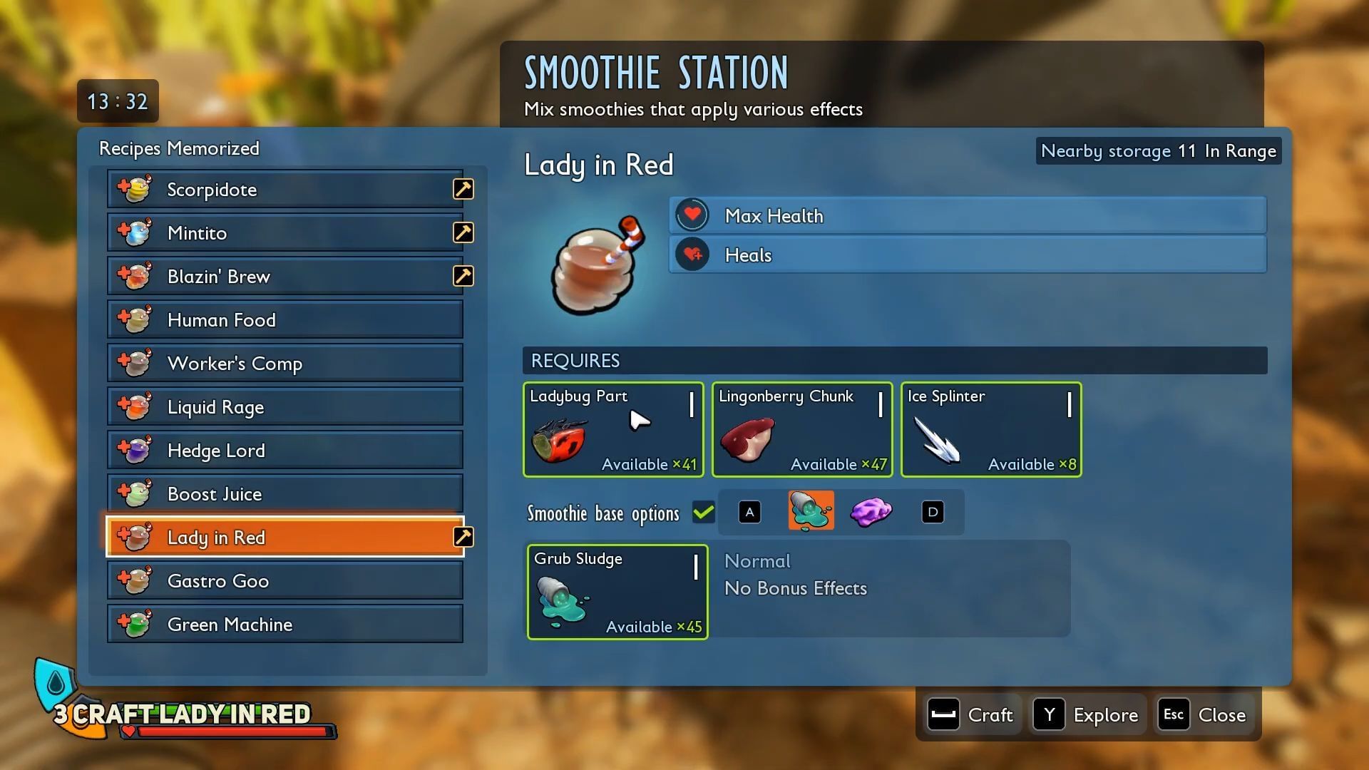 Lady in Red smoothie recipe (Image via Obsidian Entertainment)
