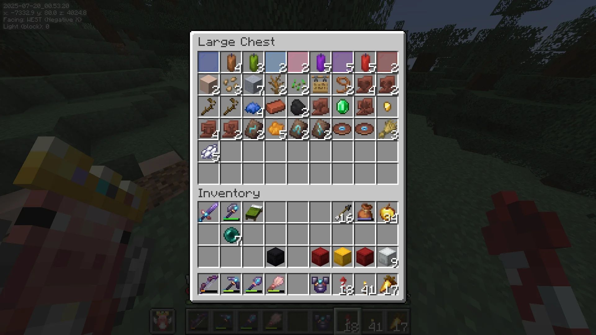 A Minecraft player showed how much items they got from archaeology 