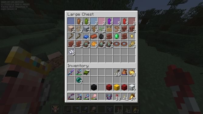 Minecraft player showcases loot discovered after 90 minutes of digging ruins