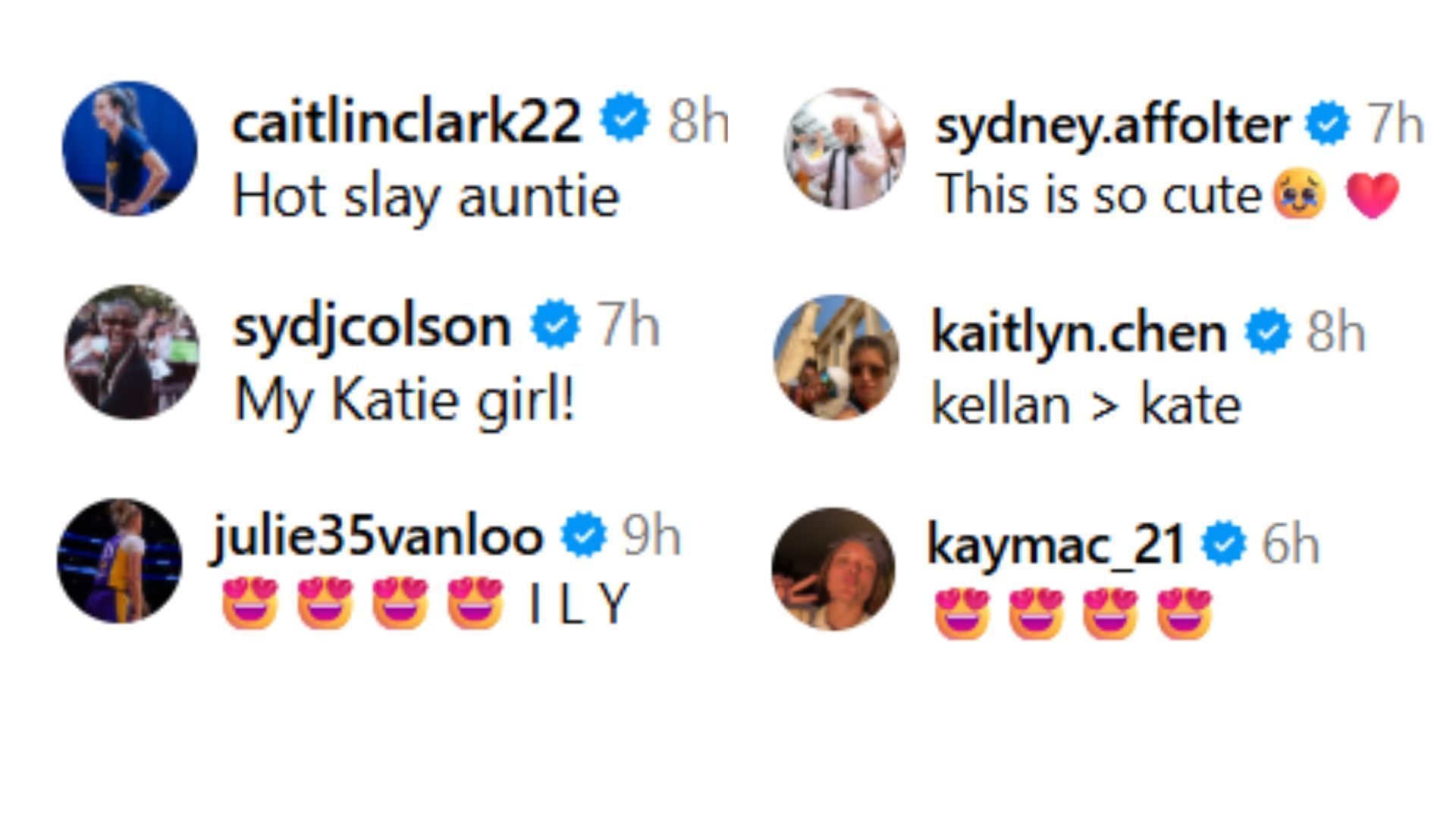 Other reactions to Kate Martin&#039;s Instagram post (Image Source: @katemartin/Instagram)
