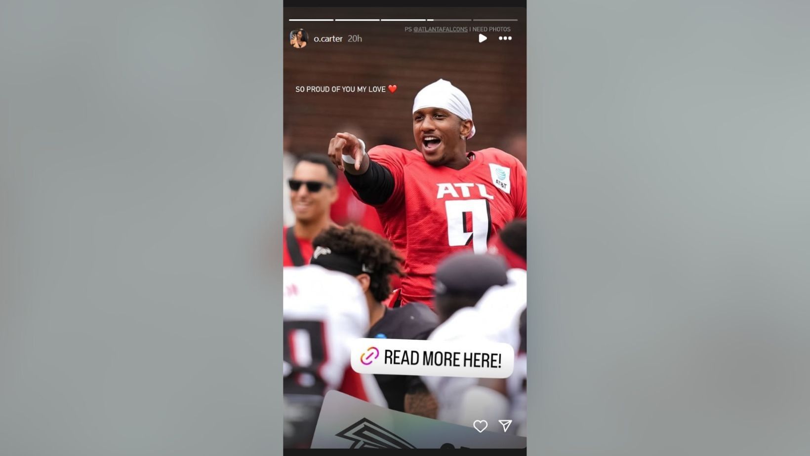 Michael Penix Jr&#039;s fianc&eacute;e, Olivia Carter, sends a special message to QB (Image Credit: IG/@o.carter)