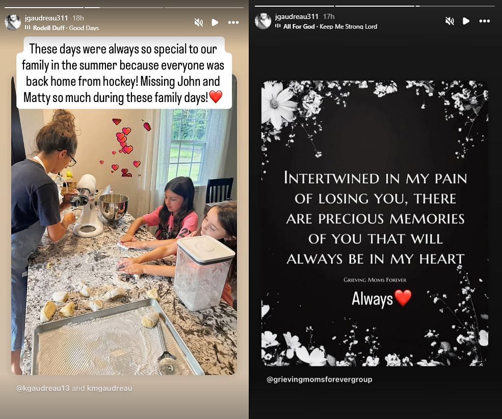 Jane Gaudreau remembers sons Matthew and Johnny Gaudreau with heartfelt summer tribute (via Instagram/@jgaudreau311)