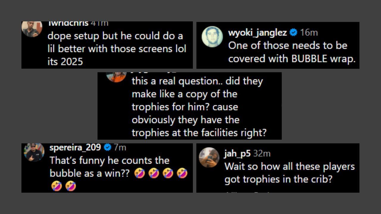 Fans comment on LeBron James' setup. (Credits: @nbaonespn/IG)