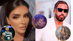 Larsa Pippen and Kyle Kuzma react as French Montana lavishes Dubai princess fiancee with $1M engagement ring