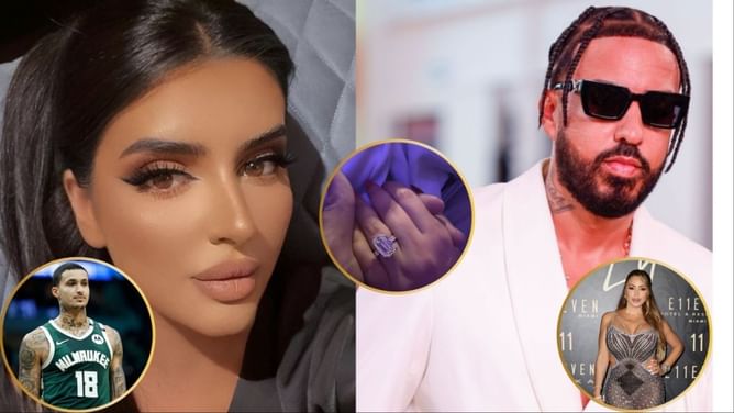 Larsa Pippen and Kyle Kuzma react as French Montana lavishes Dubai princess fiancee with $1M engagement ring