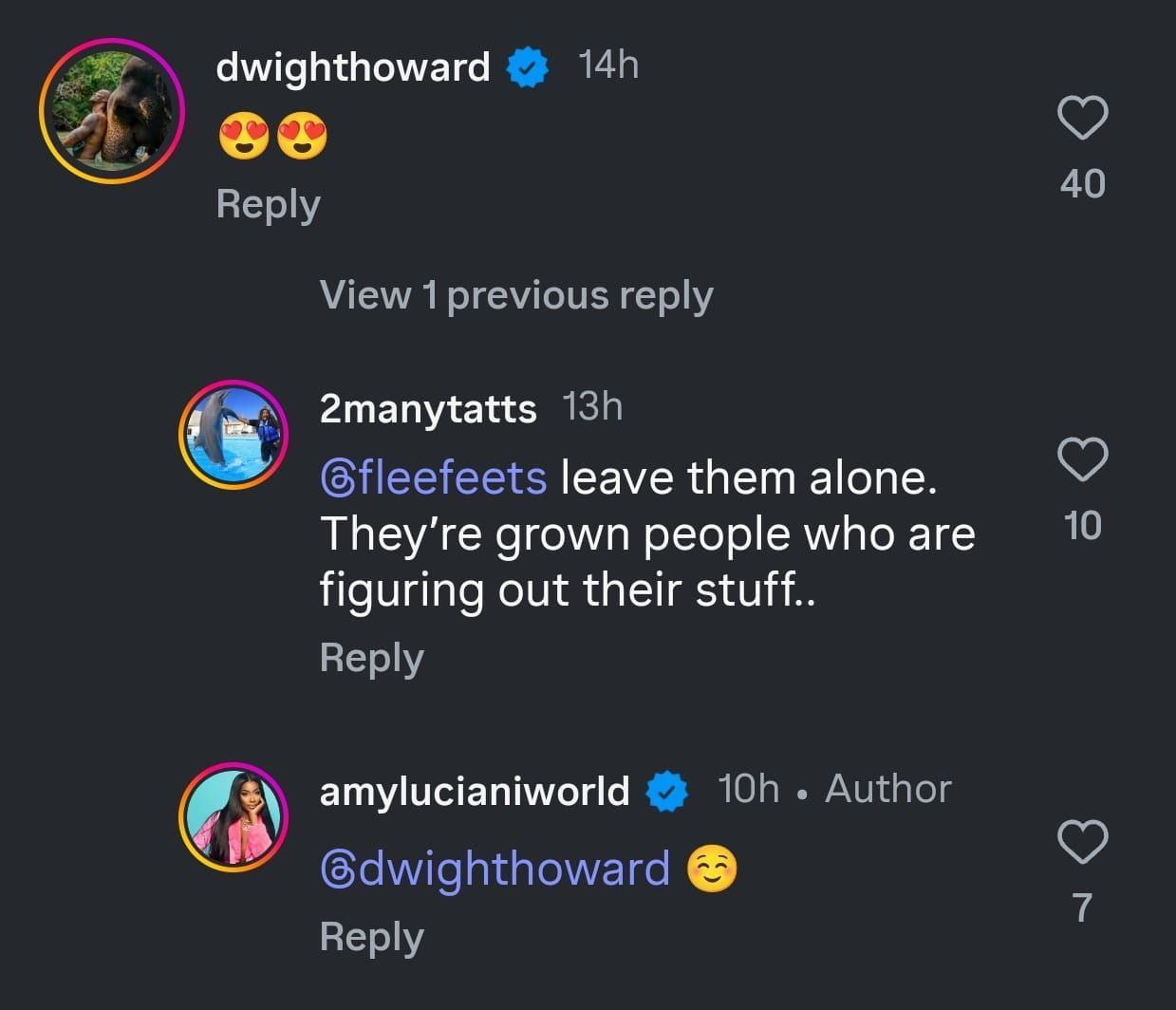 Dwight Howard and Amy Luciani&rsquo;s interaction on Instagram