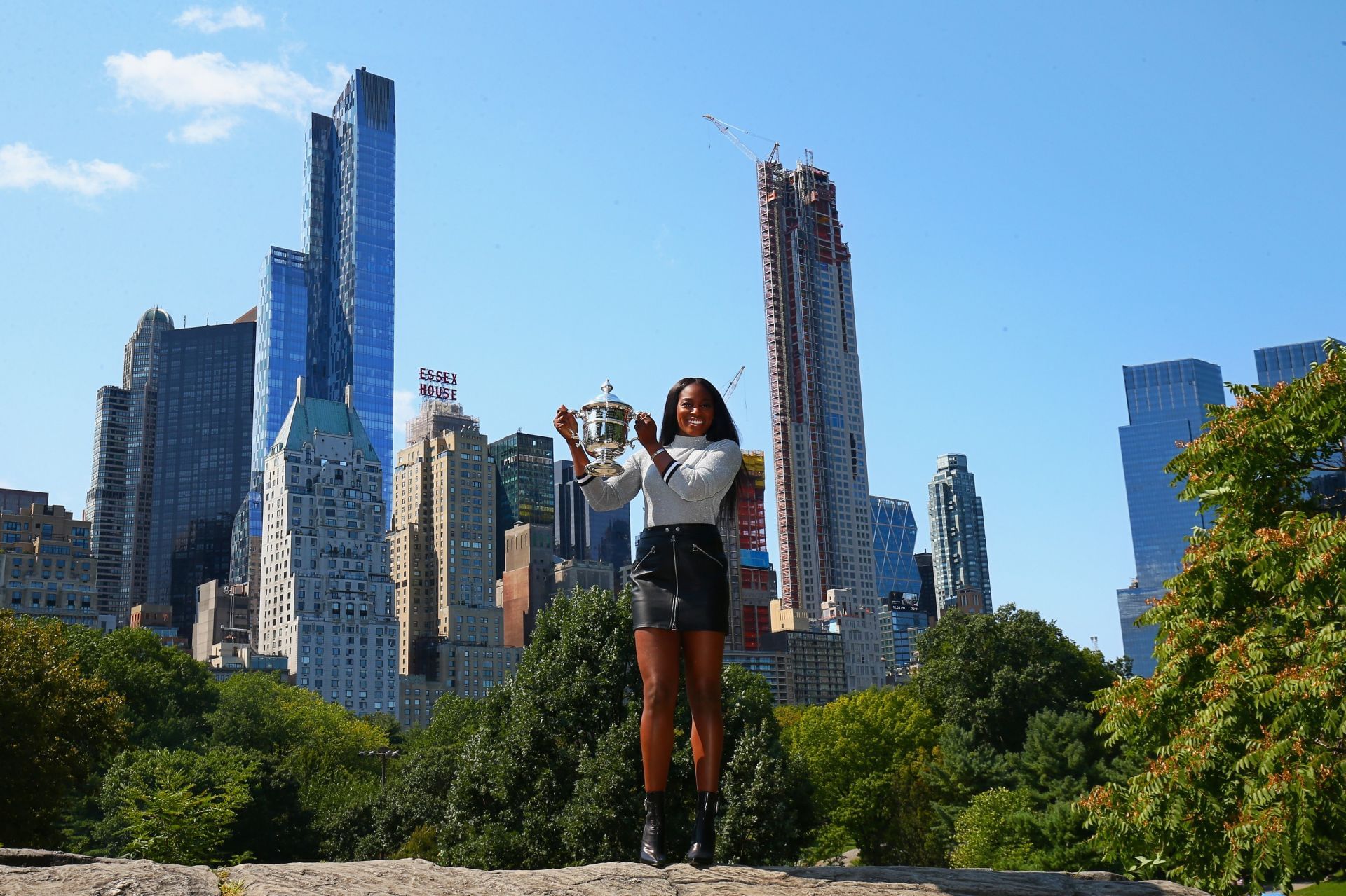 Sloane Stephens with the 2017 US Open Trophy (Getty)