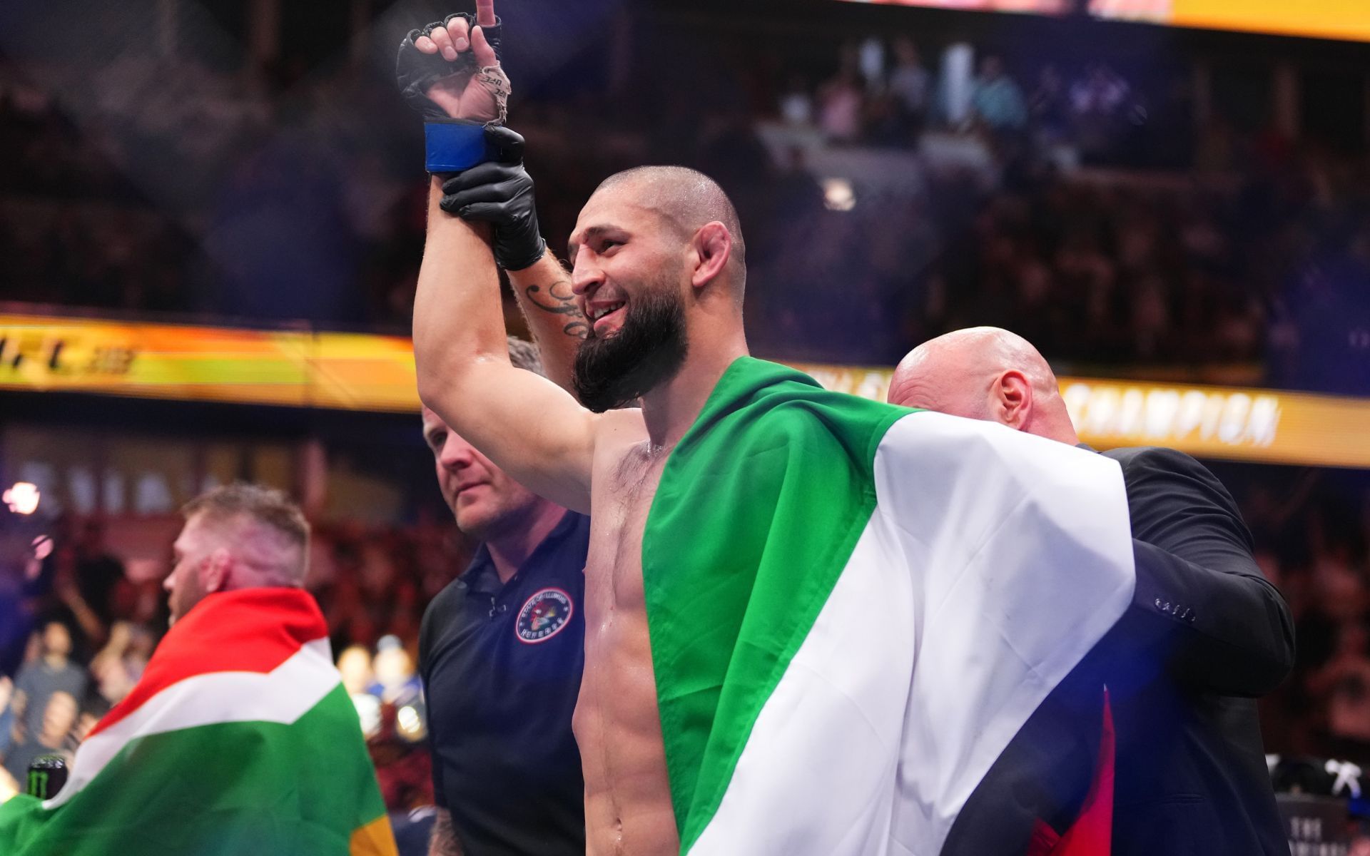 Khamzat Chimaev after his win at UFC 319. [Image courtesy: Getty]