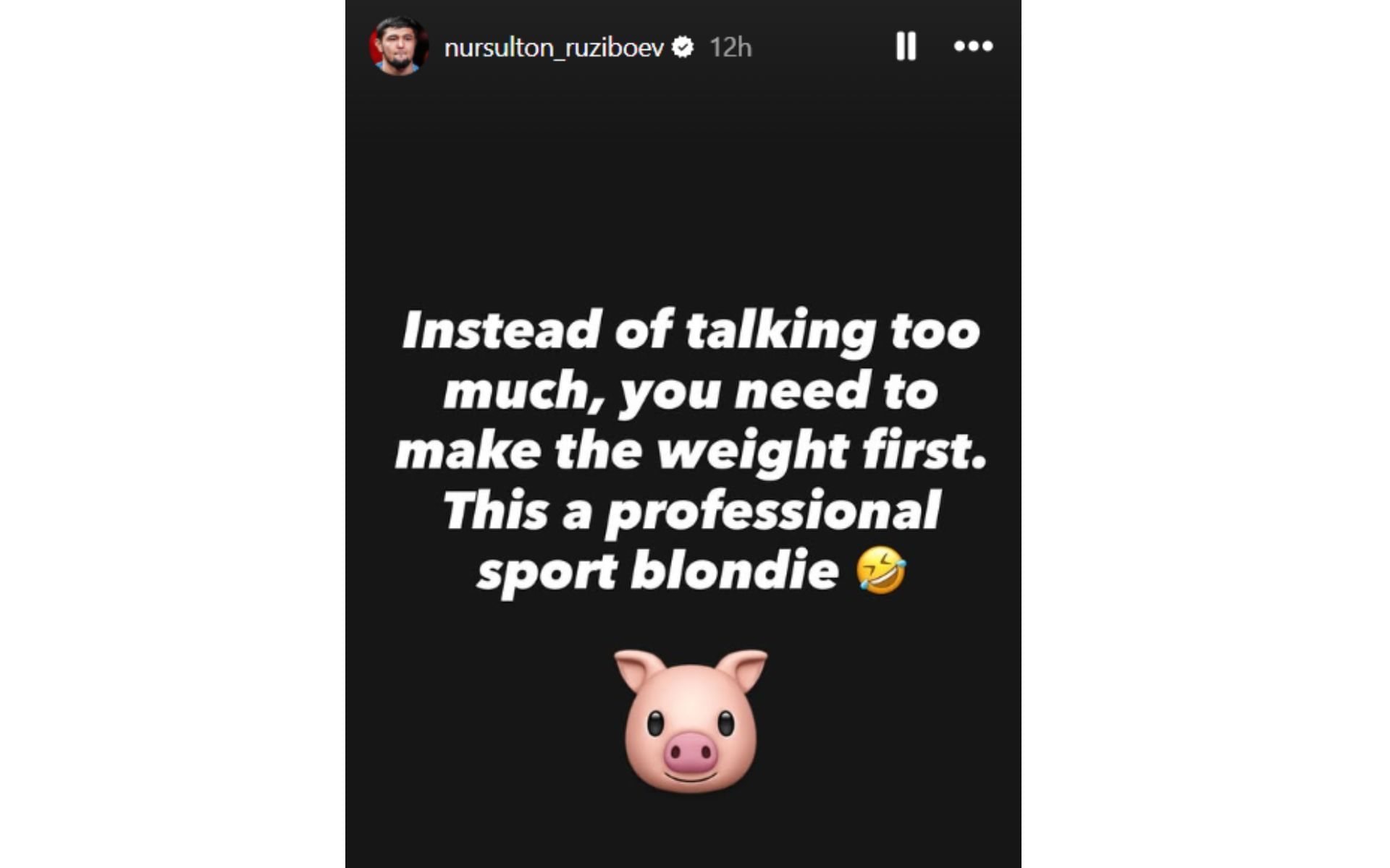 Screenshots courtesy: @nursulton_ruziboev on Instagram