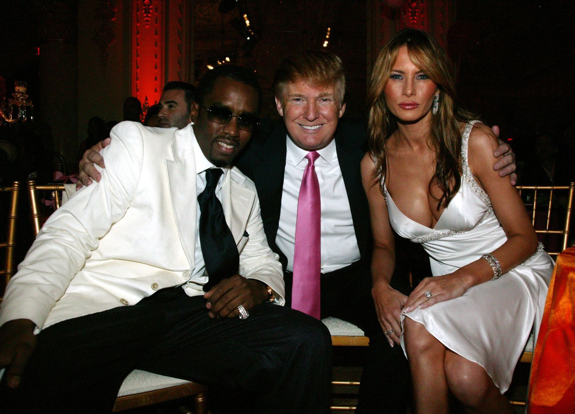 From L to R: Sean Diddy Combs, Donald Trump, and Melania Trump (Image via Getty Images)