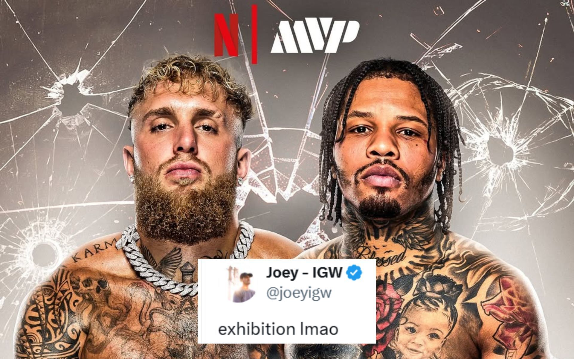 Fans react to the Jake Paul (left) vs. Gervonta Davis (right) fight. [Image courtesy: @jakepaul on Instagram]