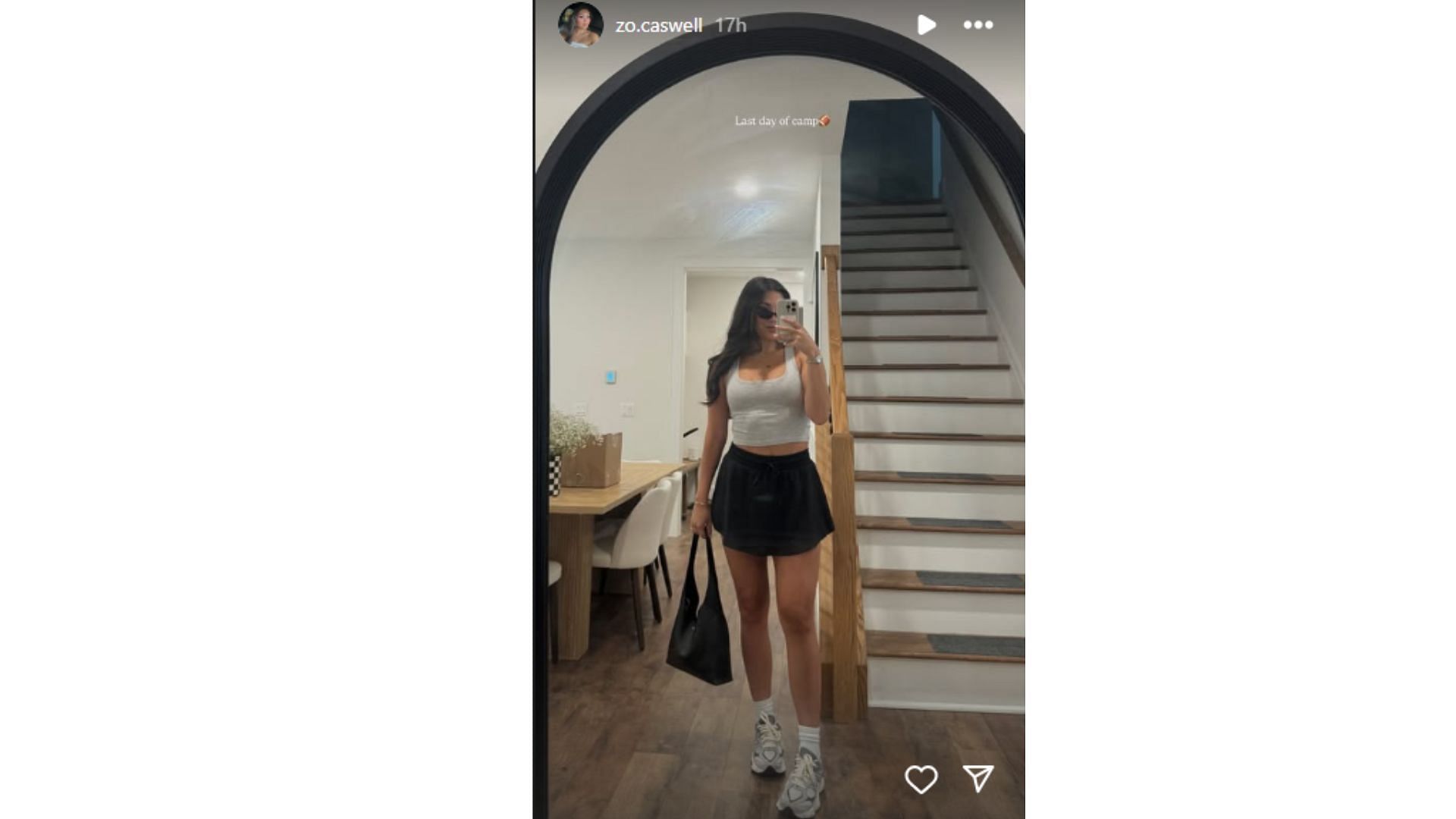Zo Caswell shared a selfie of her training camp look (image credit: instagram/zo.caswell)
