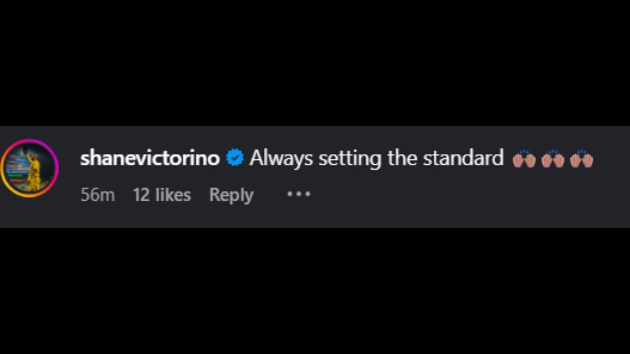 Screenshot of Shane Victorino&#039;s comment on Dana White&#039;s Instagram post (Image from - Instagram.com/@danawhite)
