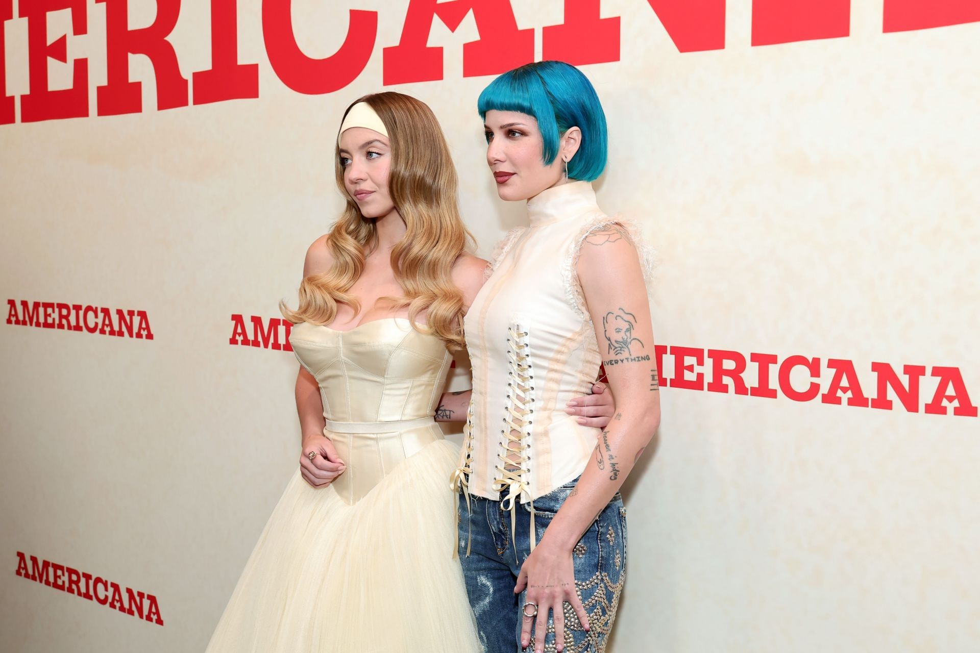Halsey and Sydney Sweeney at the Los Angeles Special Screening Of Americana (Image via Getty)